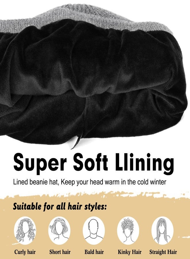 Wmcaps قبعات شتوية من Wmcaps للرجال والنساء، عبوة من قطعتين، قبعة مبطنة بالفرو، قبعة صوفية ناعمة ودافئة، قبعة تزلج للطقس البارد - Image 2